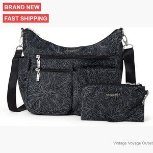 Lightweight RFID Crossbody Bag with Adjustable Strap, Water-Resistant Polyester